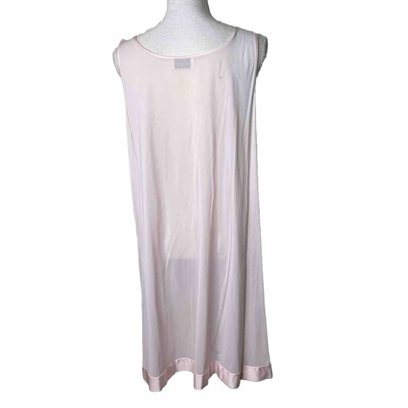 Vtg Vanity Fair Nightgown Pink Long Sleeveless Nylon Size Large a10 - Picture 4 of 5